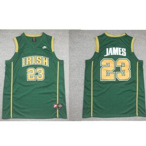 Mens LeBron James Green Stitched Jersey